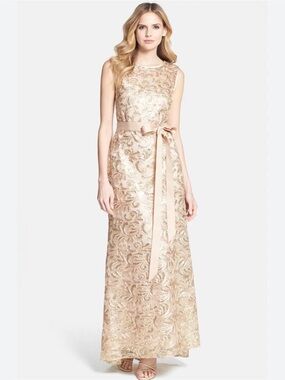 Betsy & Adam Gown in Gold Sequin